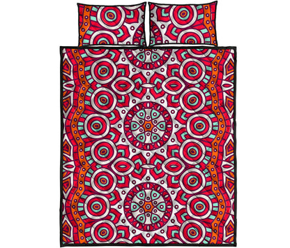 Vintage Indian Mandala Print Quilt Bed Set