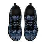 Vintage Indian Tribal Pattern Print Black Sneakers