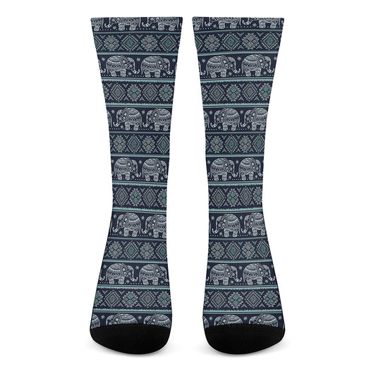 Vintage Indian Tribal Pattern Print Crew Socks