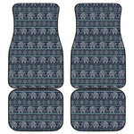 Vintage Indian Tribal Pattern Print Front and Back Car Floor Mats