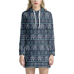 Vintage Indian Tribal Pattern Print Hoodie Dress