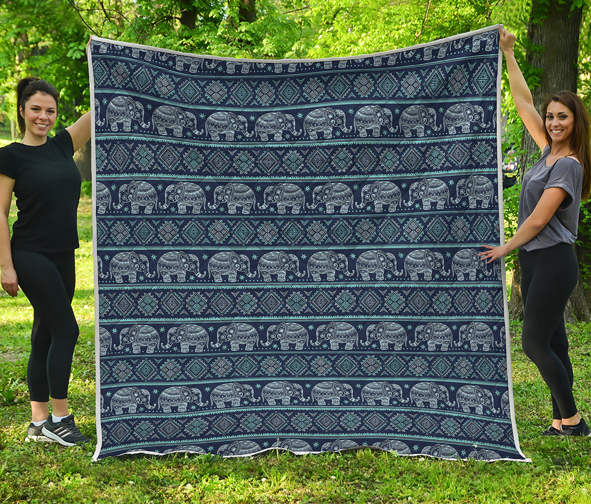 Vintage Indian Tribal Pattern Print Quilt