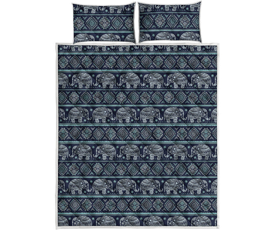 Vintage Indian Tribal Pattern Print Quilt Bed Set