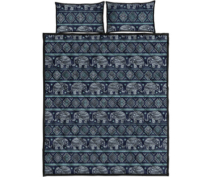 Vintage Indian Tribal Pattern Print Quilt Bed Set