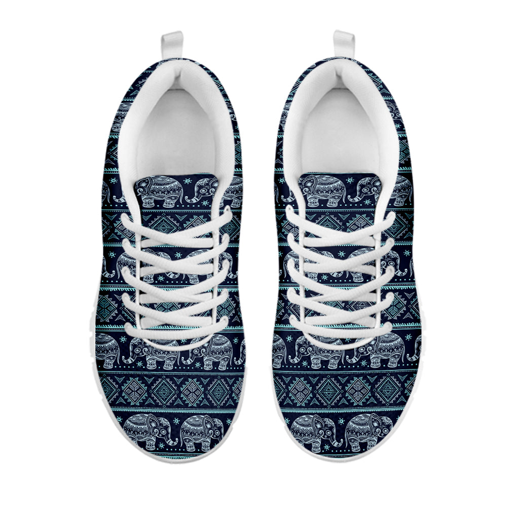 Vintage Indian Tribal Pattern Print White Sneakers
