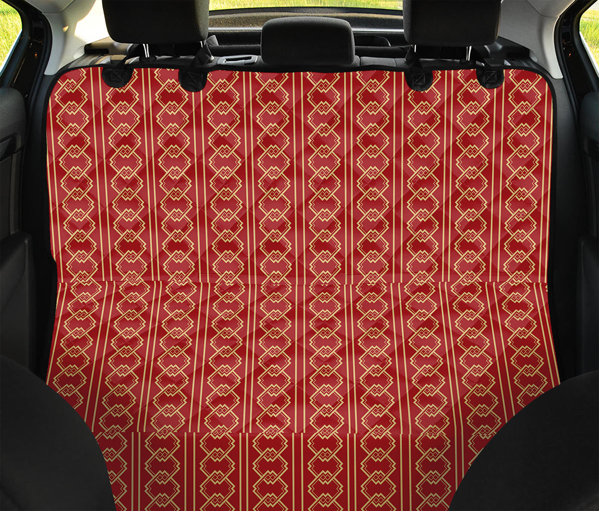 Vintage Japanese Pattern Print Pet Car Back Seat Cover