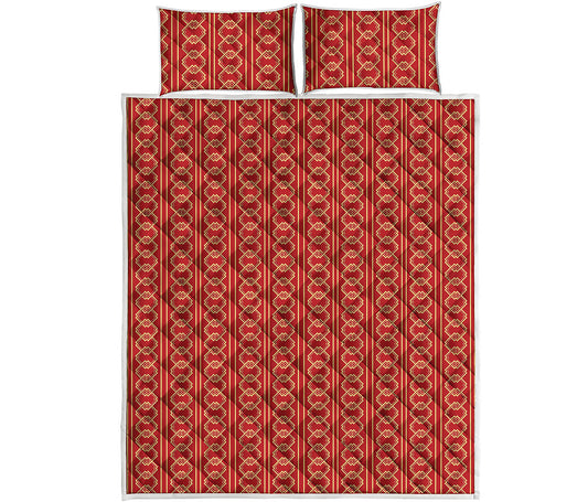 Vintage Japanese Pattern Print Quilt Bed Set