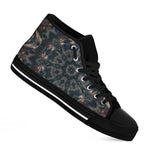 Vintage Kaleidoscope Print Black High Top Shoes