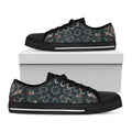 Vintage Kaleidoscope Print Black Low Top Sneakers