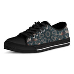 Vintage Kaleidoscope Print Black Low Top Shoes