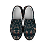Vintage Kaleidoscope Print Black Slip On Shoes