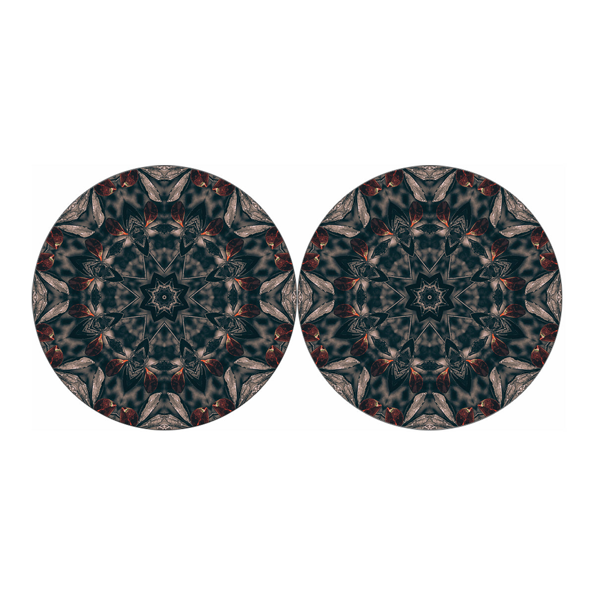 Vintage Kaleidoscope Print Car Coasters