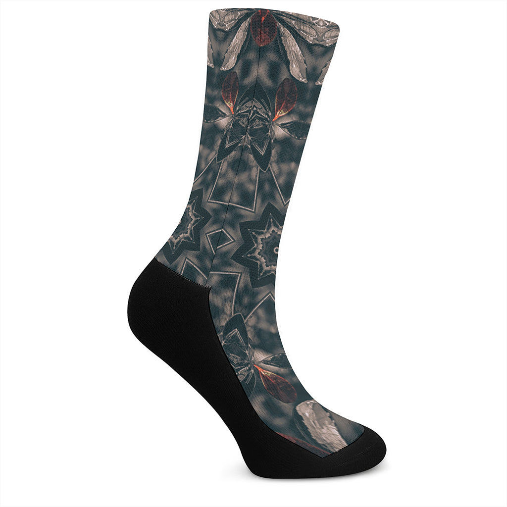 Vintage Kaleidoscope Print Crew Socks