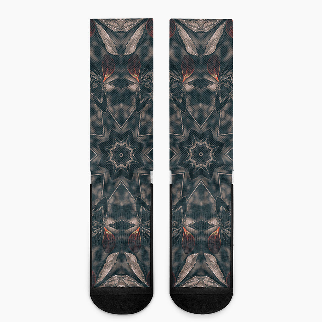 Vintage Kaleidoscope Print Crew Socks