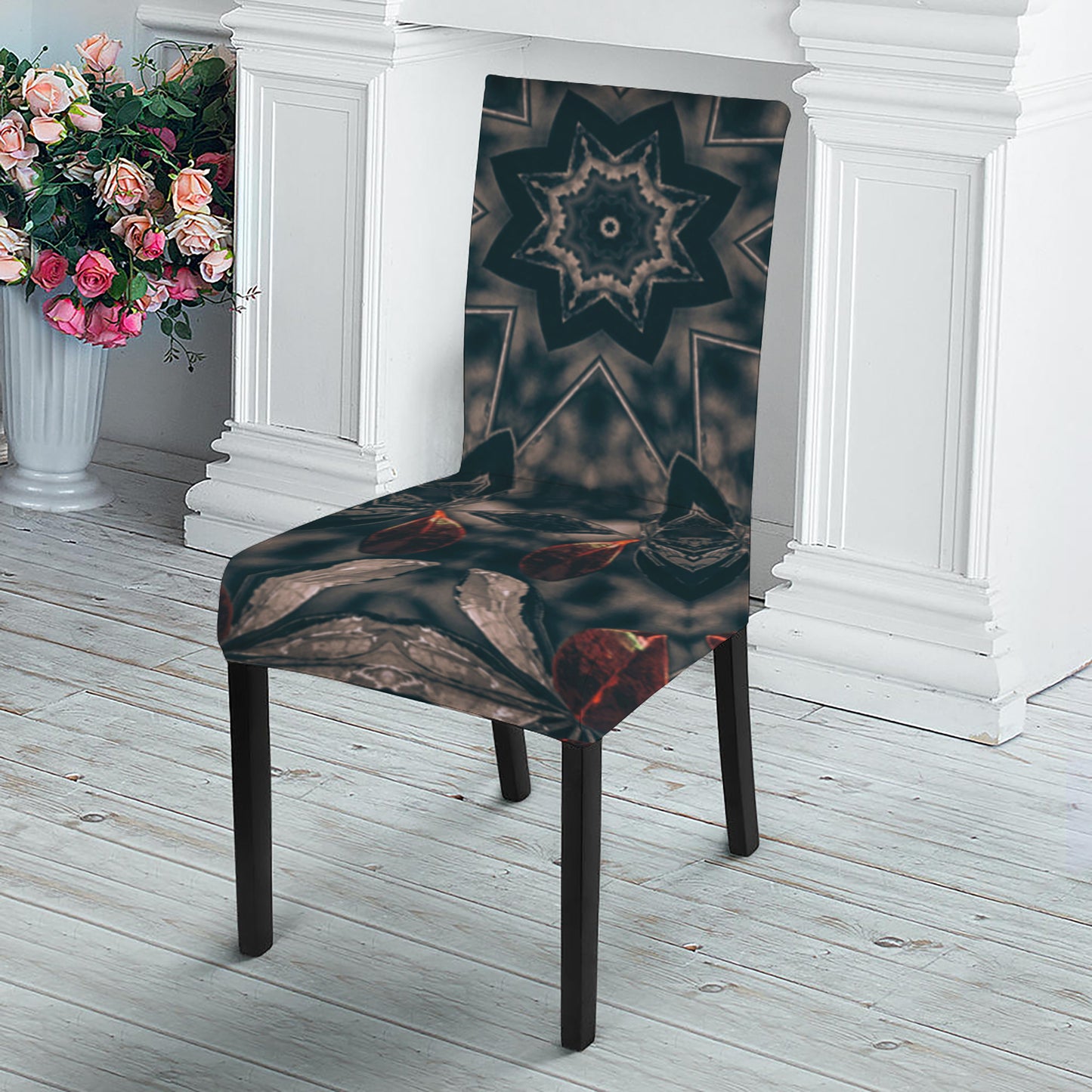 Vintage Kaleidoscope Print Dining Chair Slipcover