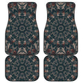 Vintage Kaleidoscope Print Front and Back Car Floor Mats