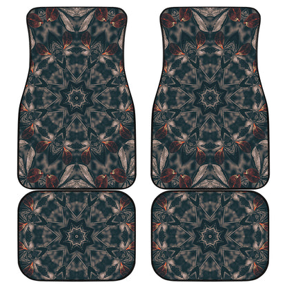 Vintage Kaleidoscope Print Front and Back Car Floor Mats
