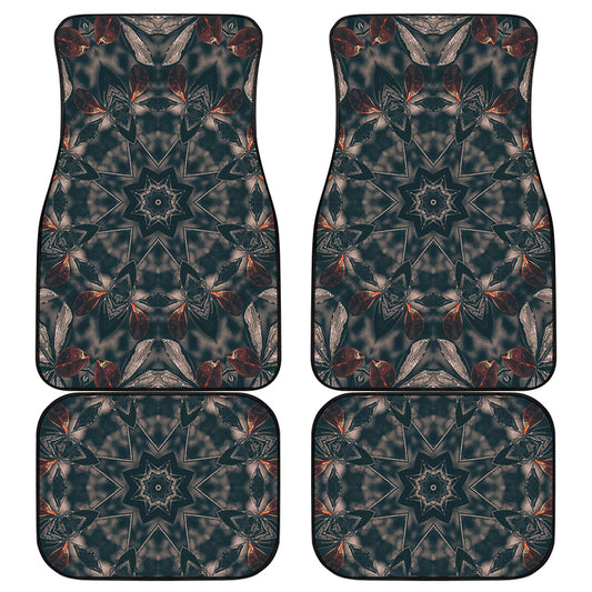 Vintage Kaleidoscope Print Front and Back Car Floor Mats