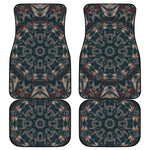Vintage Kaleidoscope Print Front and Back Car Floor Mats