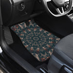 Vintage Kaleidoscope Print Front and Back Car Floor Mats
