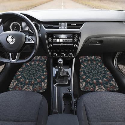 Vintage Kaleidoscope Print Front Car Floor Mats