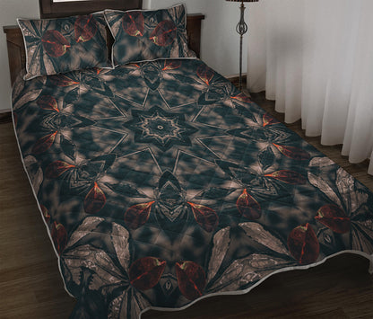 Vintage Kaleidoscope Print Quilt Bed Set