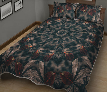 Vintage Kaleidoscope Print Quilt Bed Set