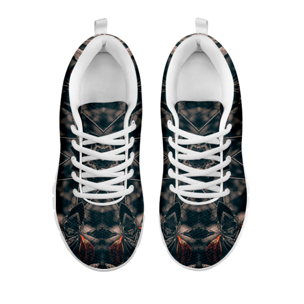 Vintage Kaleidoscope Print White Sneakers