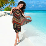 Vintage Knitted Pattern Print Beach Sarong Wrap