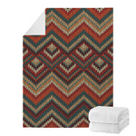 Vintage Knitted Pattern Print Blanket