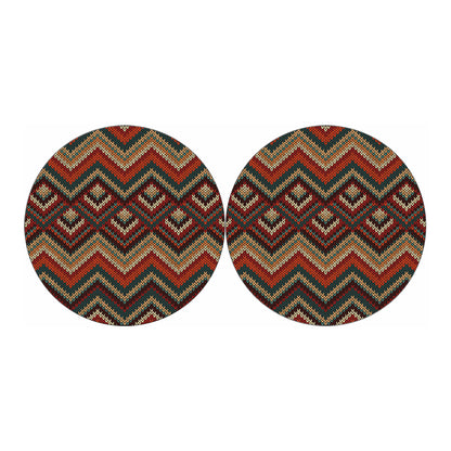 Vintage Knitted Pattern Print Car Coasters