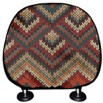 Vintage Knitted Pattern Print Car Headrest Covers