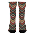 Vintage Knitted Pattern Print Crew Socks