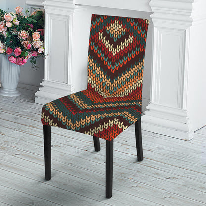 Vintage Knitted Pattern Print Dining Chair Slipcover