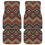 Vintage Knitted Pattern Print Front and Back Car Floor Mats