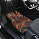 Vintage Knitted Pattern Print Front and Back Car Floor Mats
