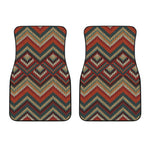Vintage Knitted Pattern Print Front Car Floor Mats