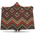Vintage Knitted Pattern Print Hooded Blanket