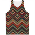 Vintage Knitted Pattern Print Men's Tank Top
