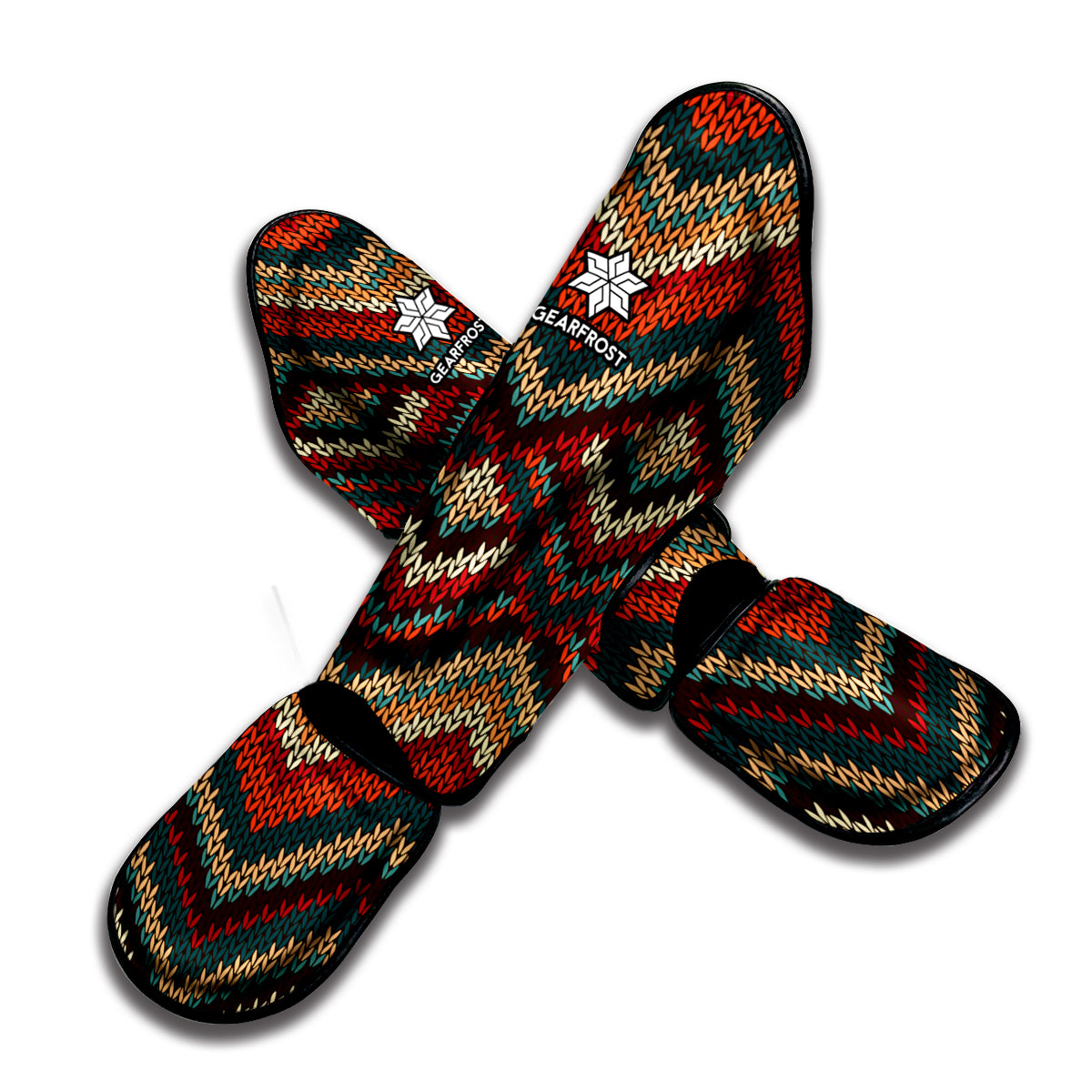 Vintage Knitted Pattern Print Muay Thai Shin Guard