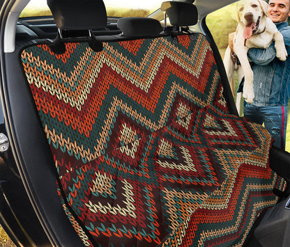 Vintage Knitted Pattern Print Pet Car Back Seat Cover