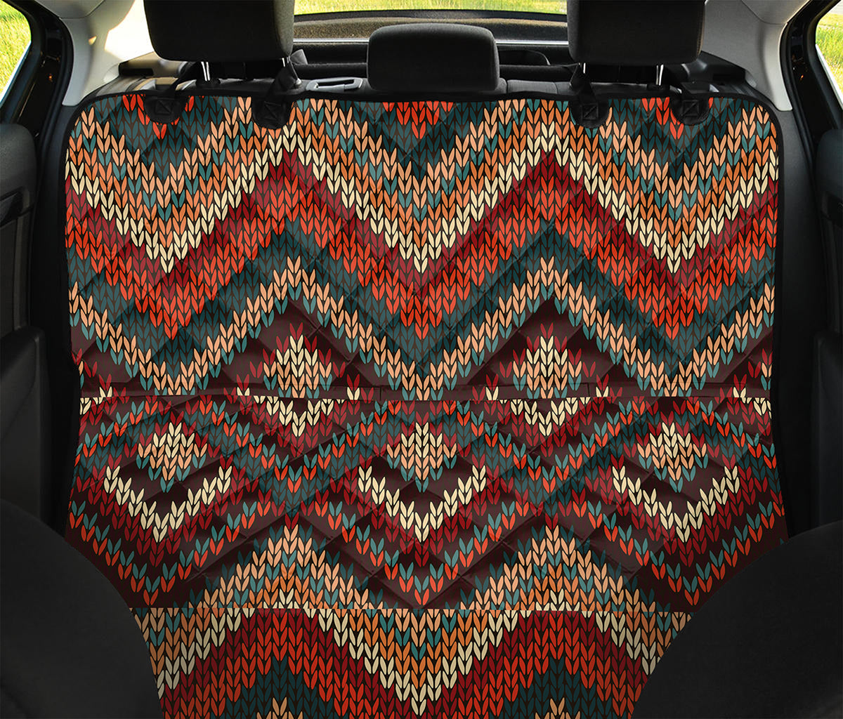Vintage Knitted Pattern Print Pet Car Back Seat Cover