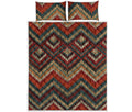 Vintage Knitted Pattern Print Quilt Bed Set