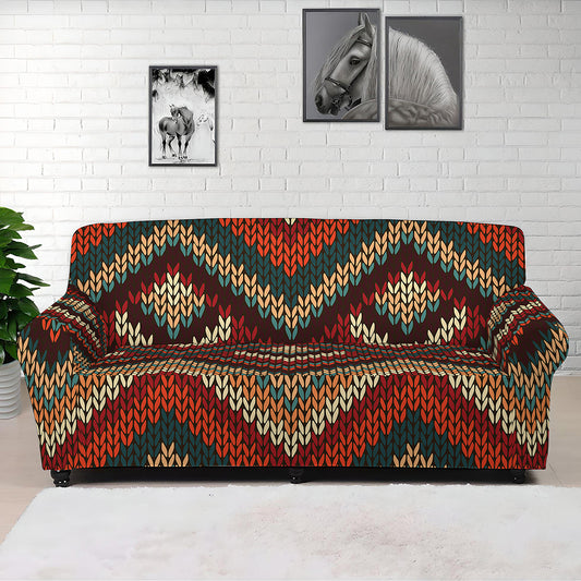 Vintage Knitted Pattern Print Sofa Cover