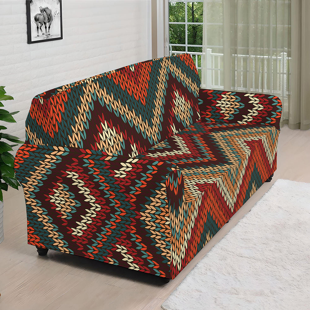 Vintage Knitted Pattern Print Sofa Cover