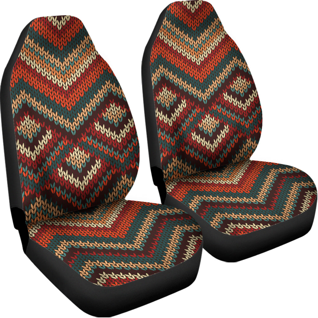 Vintage Knitted Pattern Print Universal Fit Car Seat Covers