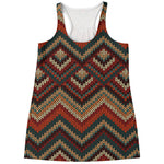 Vintage Knitted Pattern Print Women's Racerback Tank Top