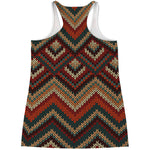 Vintage Knitted Pattern Print Women's Racerback Tank Top