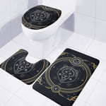 Vintage Leo Zodiac Sign Print 3 Piece Bath Mat Set