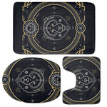Vintage Leo Zodiac Sign Print 3 Piece Bath Mat Set